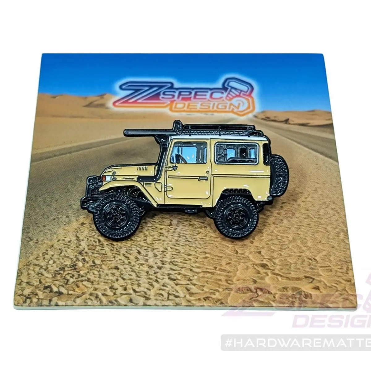 Zspec Collector Lapel / Hat Pin - Toyota Landcruiser With Desert-Expedition Card 1