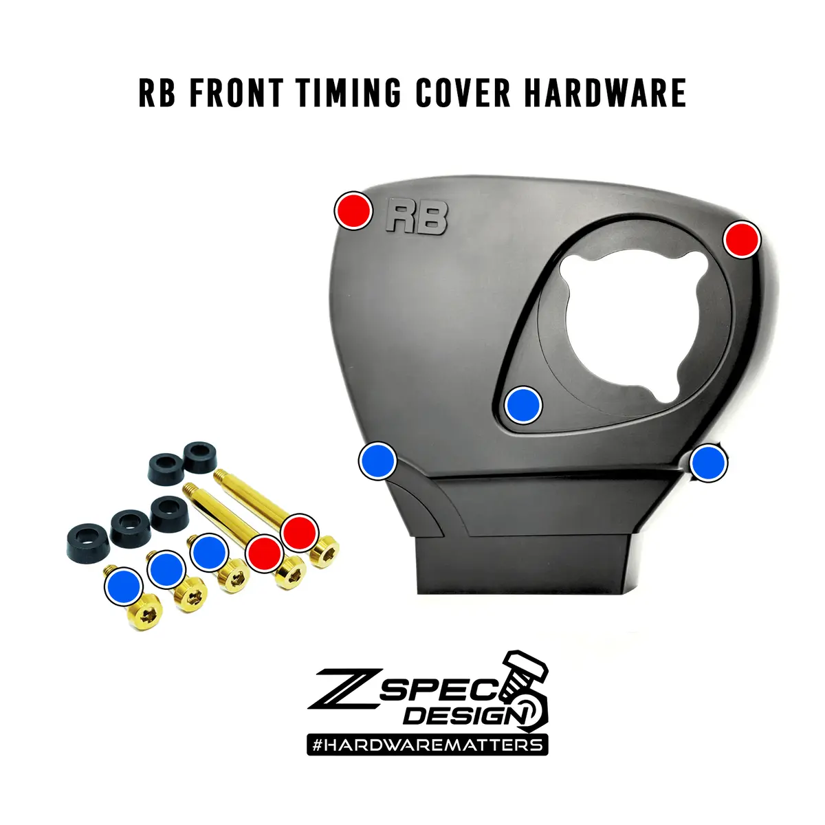 Zspec Engine Timing Cover Fasteners For Nissan Rb26 Engine, Grade-5 Titanium 1