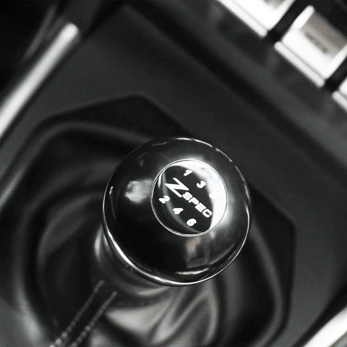 Zspec Shift Knob, M10-1.5, Delrin & Stainless, 6-Speed Shift Pattern Coin 2