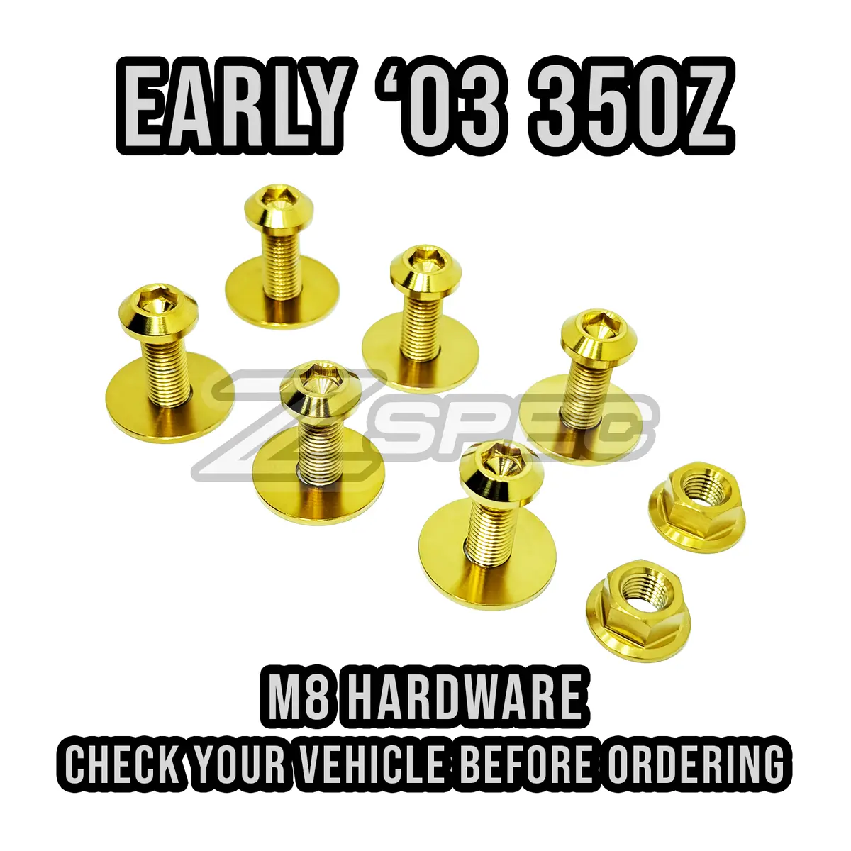 Zspec Strut Brace Fastener Kit For Early '03 Nissan 350Z, M8-1.25 Titanium 1