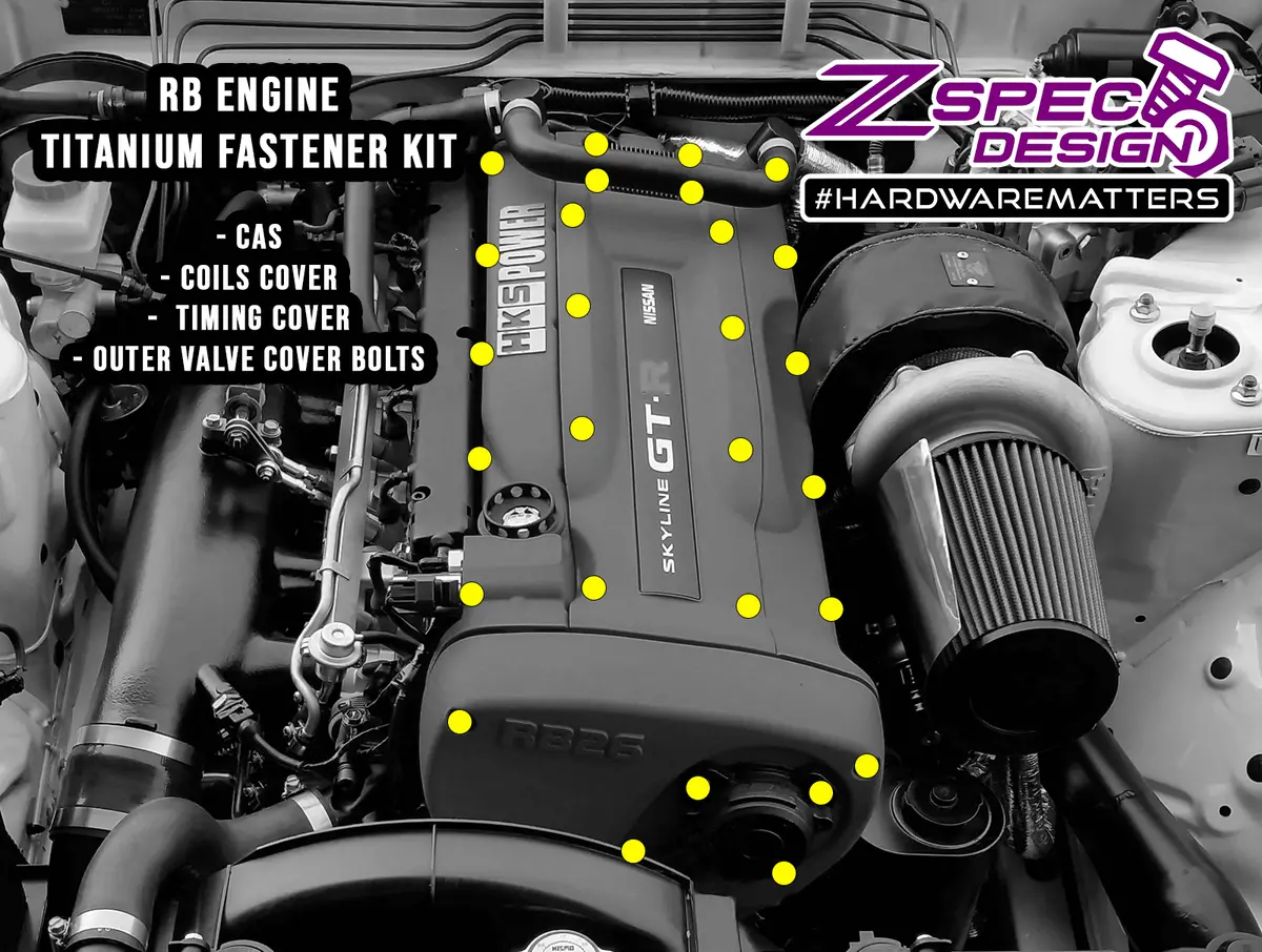 Zspec Dress Up Bolts® Hardware Kit For The Rb25 Engine, Titanium 1