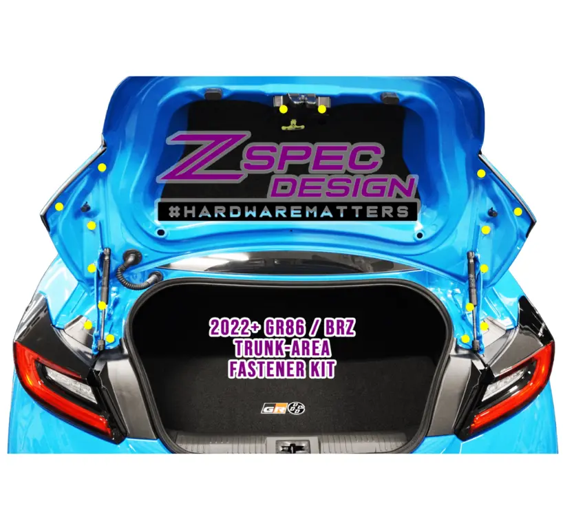 Zspec Trunk Area Fastener Kit For '22+ Toyota Gr86 & Subaru Brz, Titanium 1