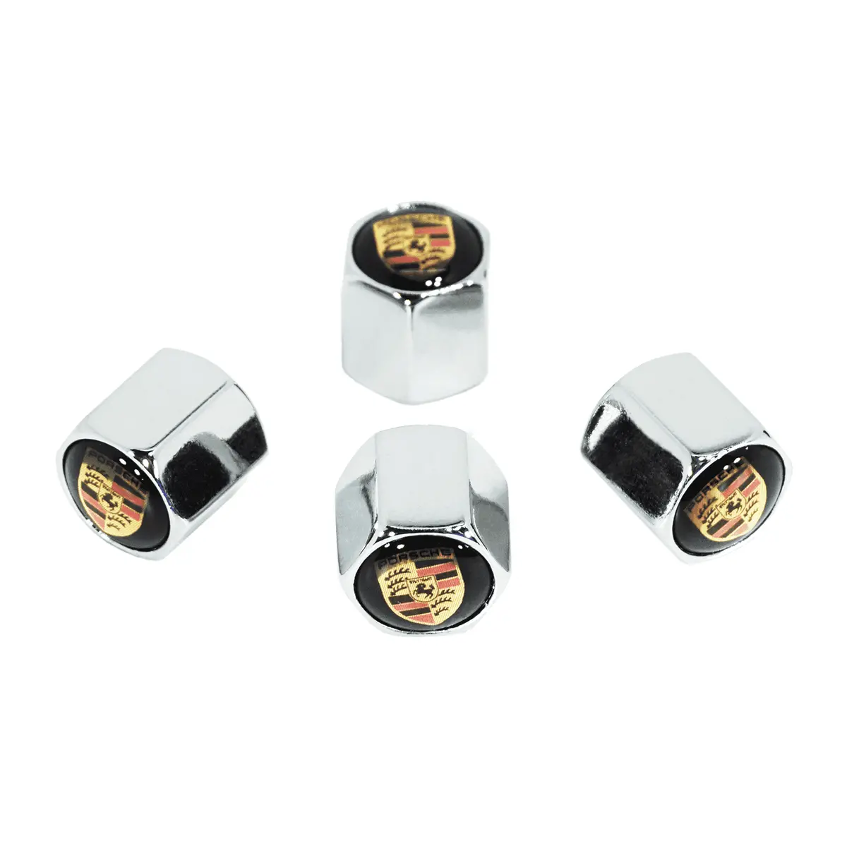 Chrome Valve Stem Tire Caps, Style: Porsche 1