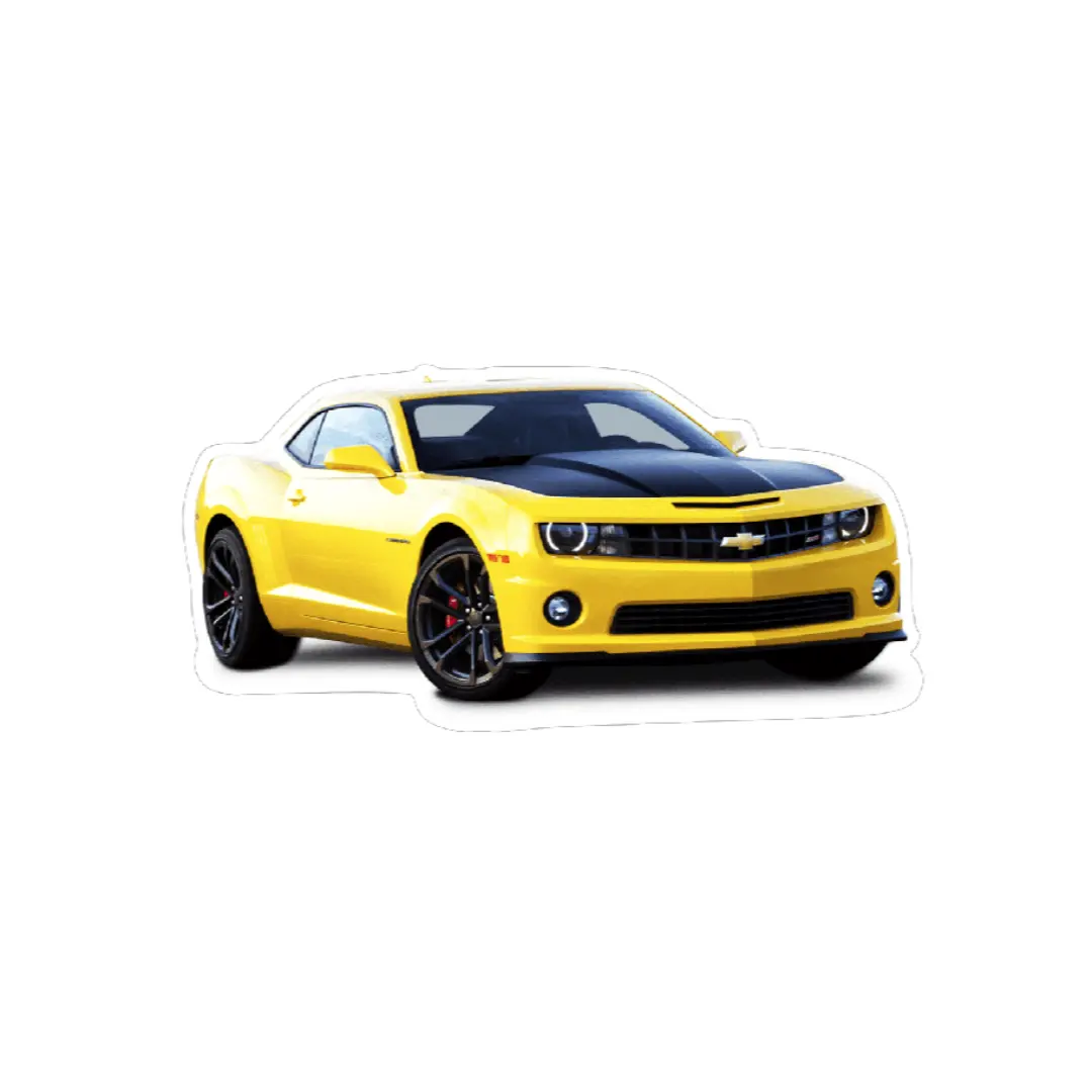 Chevrolet Camaro Sports Car Vinyl Decal / Sticker, Yellow 1