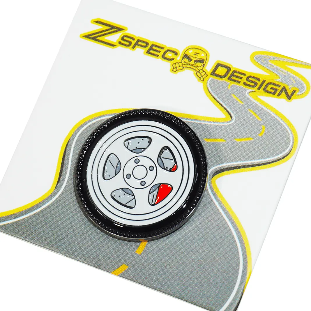 Zspec Wheel Pin - 5-Spoke Design - Great For Lapels, Hats, Backpacks 2
