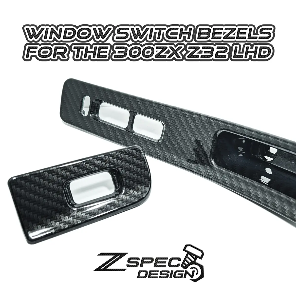 Zspec 300Zx Z32 Window Switch Finisher Pair, Fits Lhd Models Only, Carbon Style 1