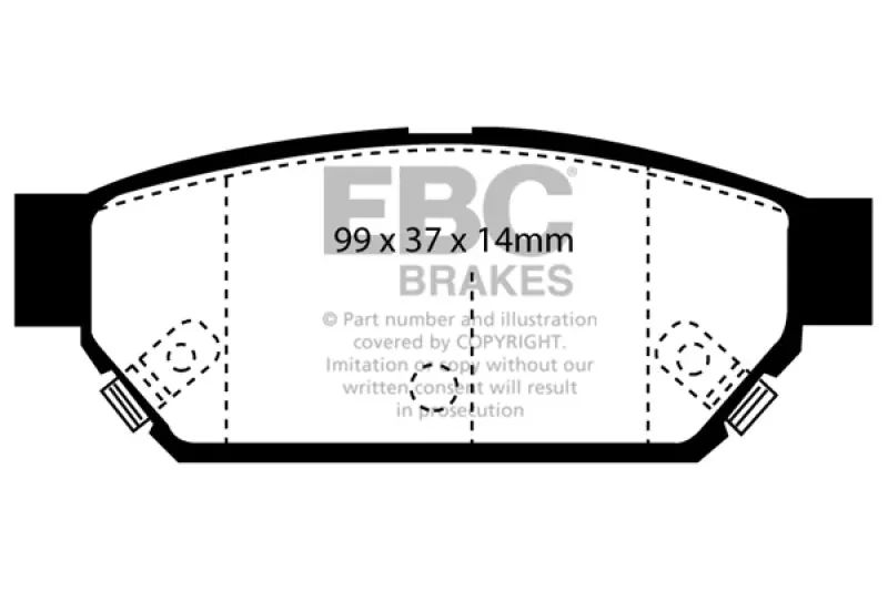 Ebc Yellowstuff High-Performance Rear Brake Pads For 1993–1996 Eagle Summit 1.5L (Street & Track Use) 1