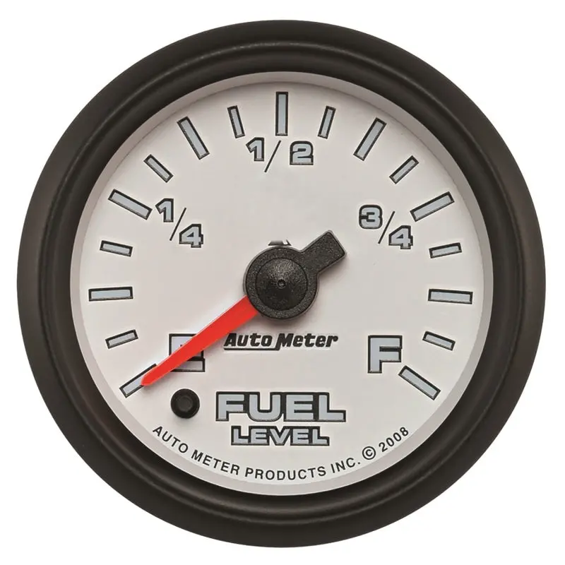 Autometer Pro-Cycle Programmable Fuel Level Gauge – 2-1/16" Diameter, 0–280 Ohm Range, White Face 1