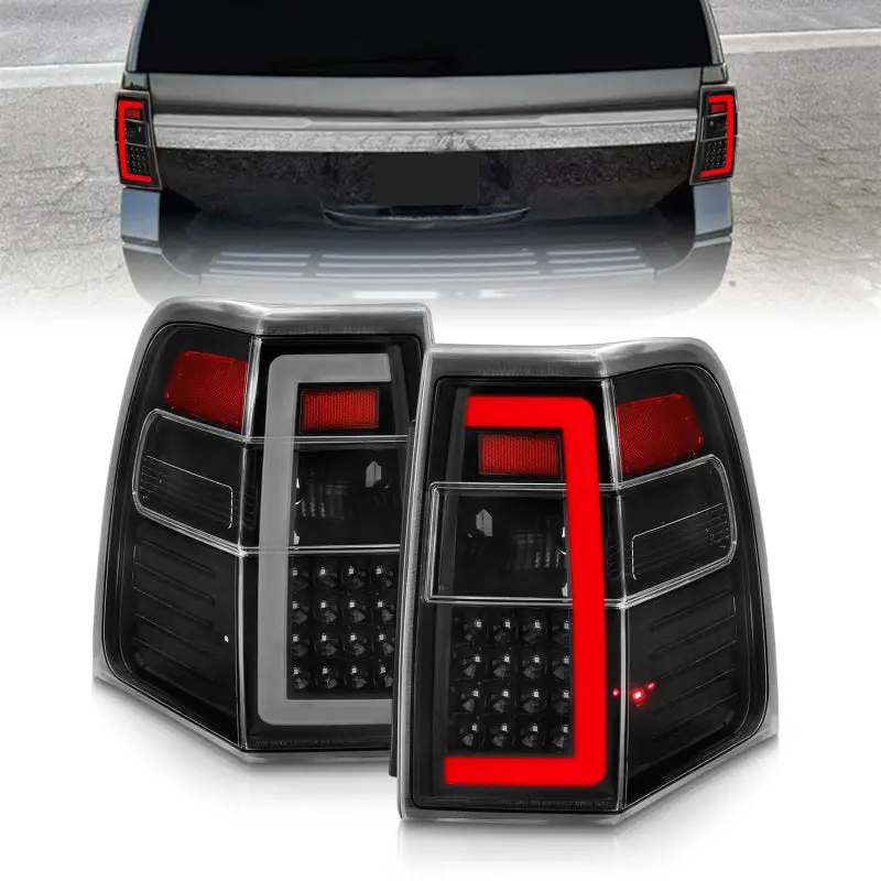 Anzo Led Taillight Assembly For 2007–2017 Ford Expedition – Black Housing, Clear Lens, Integrated Light Bar 1