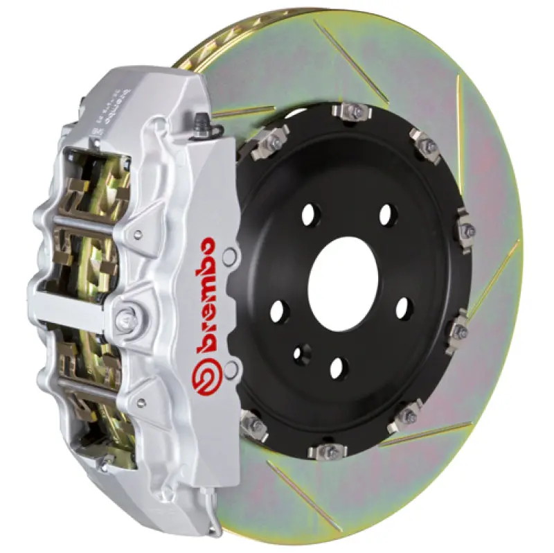 Brembo Front Gt Big Brake Kit For 2003–2008 Mercedes-Benz Sl500 – 8-Piston Calipers With 380X34Mm Slotted Two-Piece Rotors (Type 1, Silver Finish) 1