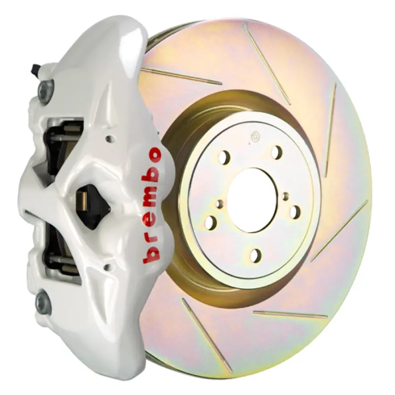 Brembo Front Gt Big Brake Kit For 2012–2016 Scion Fr-S – 4-Piston Calipers, 326X30Mm Slotted Single-Piece Rotors, Type 1 White Finish 1