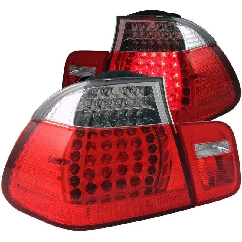 Anzo Led Taillights For 2002–2005 Bmw E46 3 Series – Red/Clear Lens Design 1