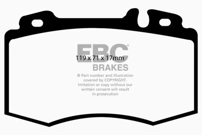 Ebc Yellowstuff Performance Front Brake Pads For 2002–2004 Mercedes-Benz C32 Amg (W203) With Supercharged 3.2L Engine 1