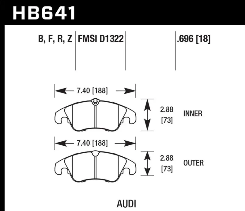 Hawk 10-14 Audi A5 Hp+ Street Front Brake Pads 1