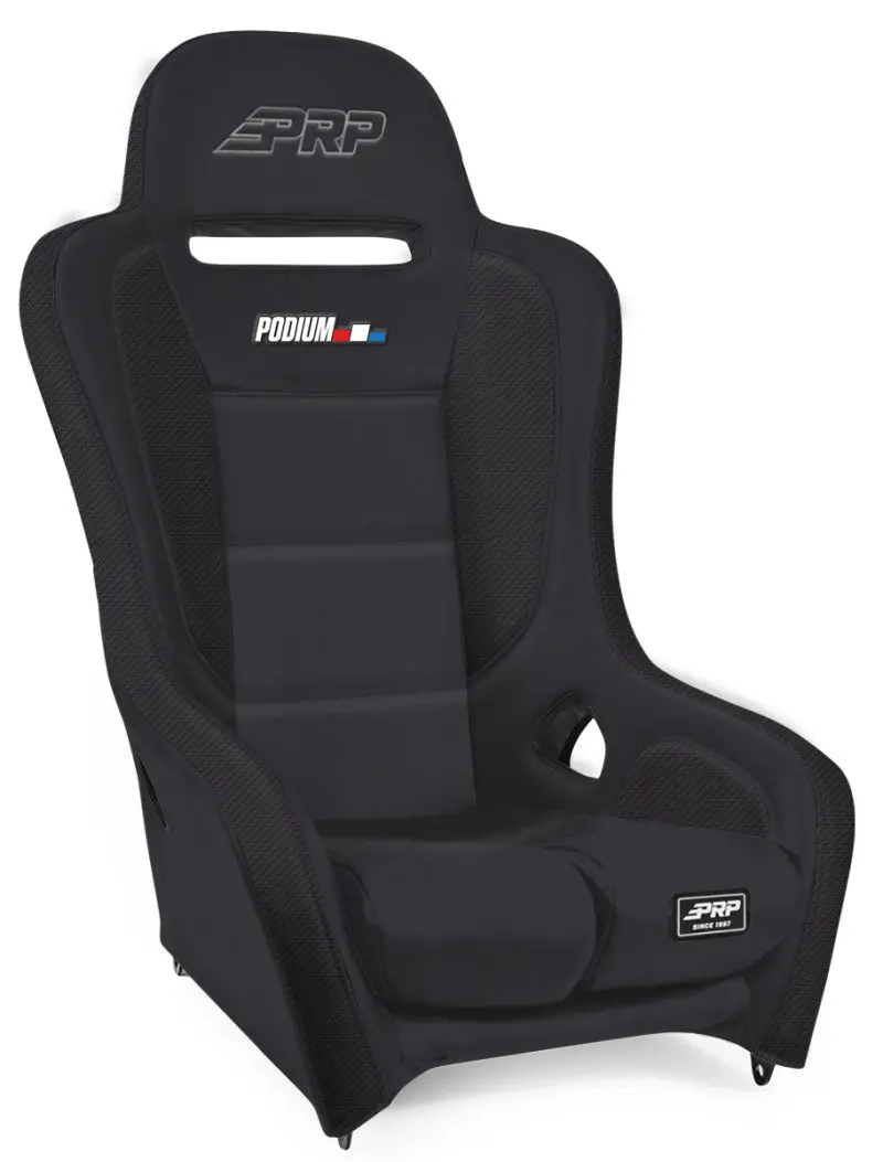 Prp Podium Elite Racing Seat – Black Vinyl Upholstery With Black Frame, Adjustable Suspension Mounting 1
