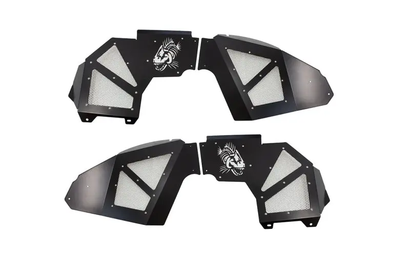 Fishbone Offroad Aluminum Inner Fender Set – Front Pair For 2018+ Jeep Wrangler Jl, Black Powder-Coated 1
