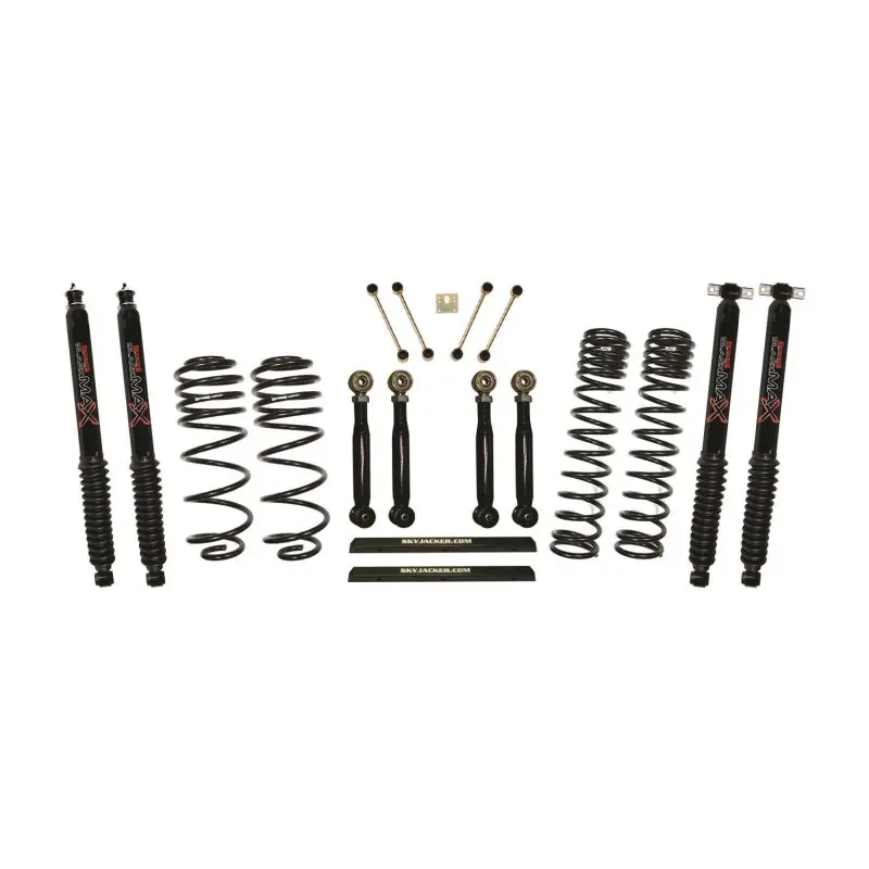 Skyjacker 4-Inch Long-Travel Suspension Kit For 1997–2002 Jeep Tj – Includes Adjustable Front/Rear Flex Links & Black Max Shocks 1