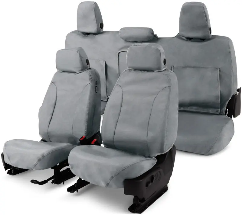 Covercraft Waterproof Polyester Third-Row Seat Covers For 2011–2012 Chevrolet Traverse – Grey Seatsaver Protection 1