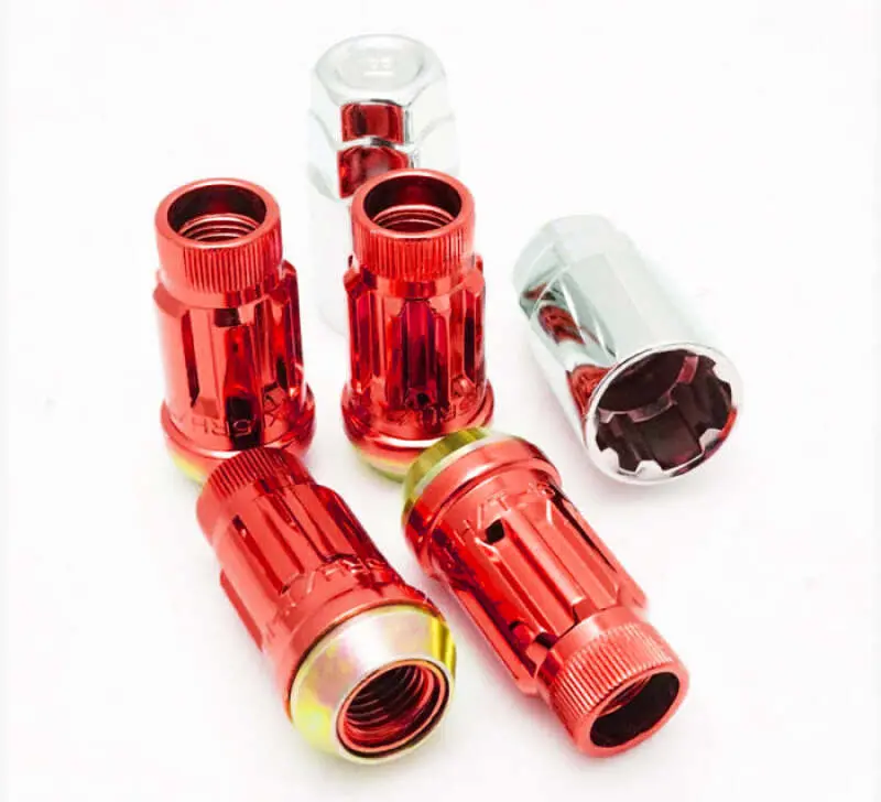 Wheel Mate Mutkei Sr45R Locking Lug Nut Set – 12X1.25 Thread, Red Anodized, 4-Pack 1