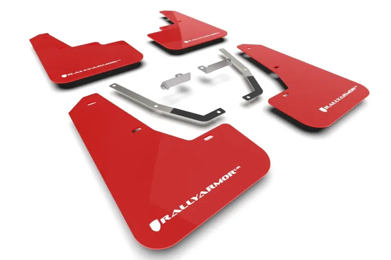 Rally Armor Ur Series Mud Flaps For 2024 Subaru Crosstrek – Red Base With White Logo, All-Weather Protection 1