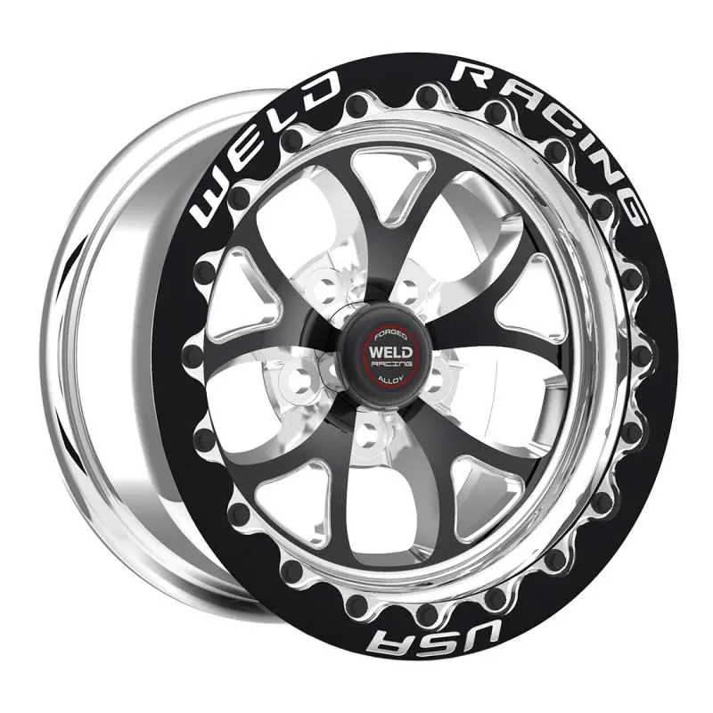 Weld Racing S76 Black Beadlock Wheel: 17X10", 5X4.75", 8.3" Backspace, Medium Pad Finish 1