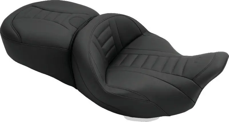 Mustang 1-Piece Deluxe Touring Seat For Harley-Davidson Electra Glide, Road Glide, Road King, And Street Glide (2008–2021) – Black 1