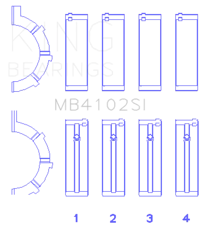 King Engine Bearings Main Bearing Set – Chrysler 3.7L (226) +0.75Mm Oversize 2