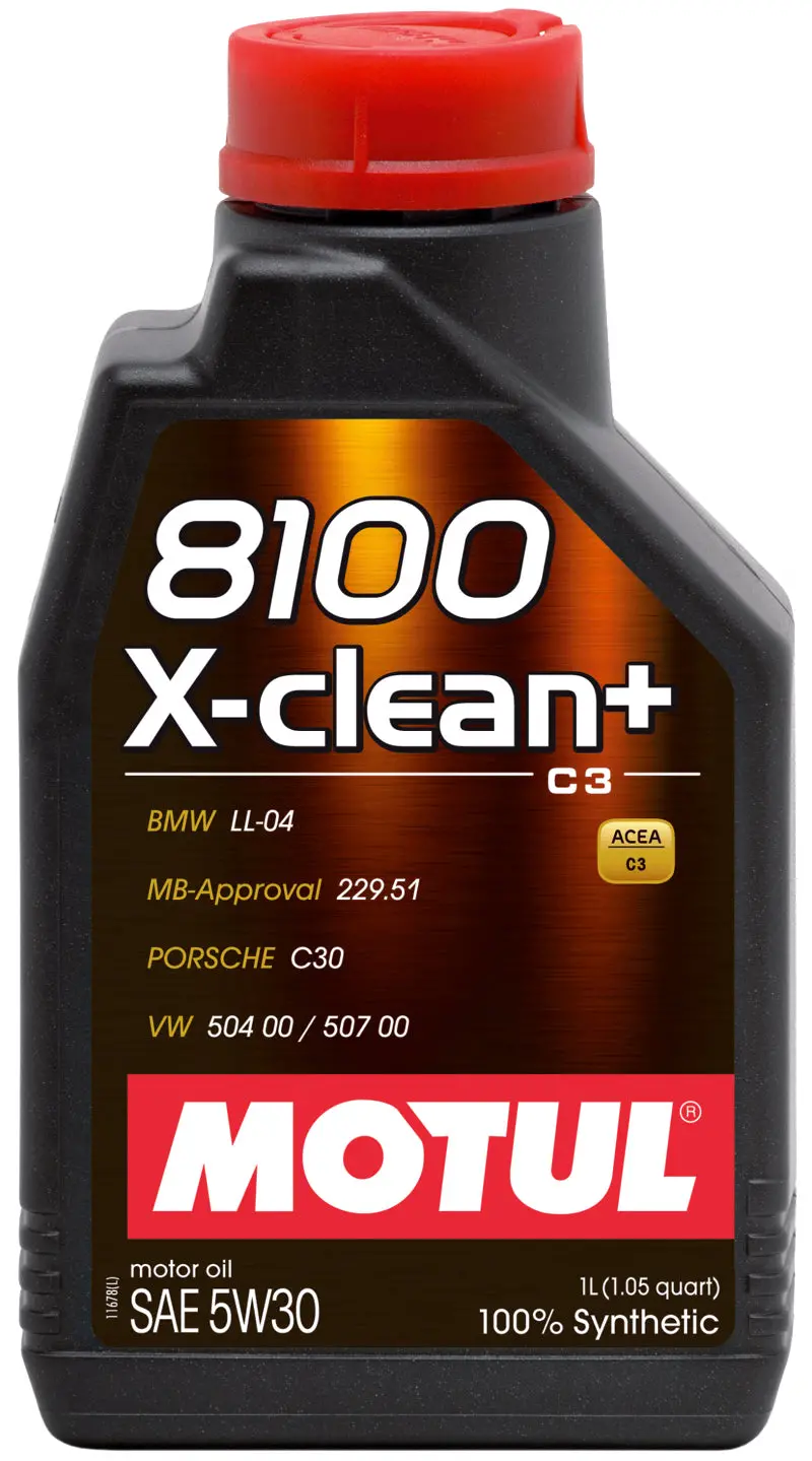 Motul 8100 X-Clean Synthetic Engine Oil – 5W-30, 1-Liter, Meets Mb 229.51, Acea C3, And Oem Ll-04 Specifications 1