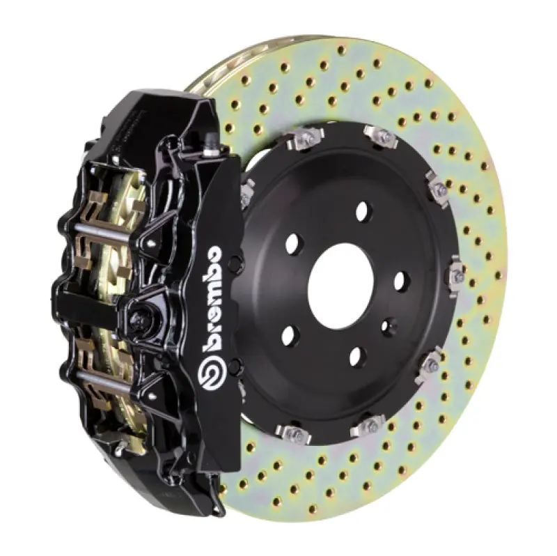 Brembo 08-10 Challenger W/V8 (Excl Awd/Srt-8) Fr Gt Bbk 6Pis Cast 380X34 2Pc Rotor Drilled-Black 1