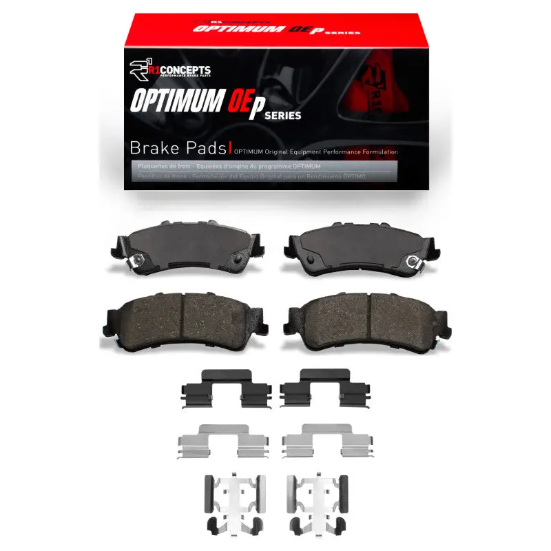 R1 Optimum Oe-Style Rear Brake Pad & Hardware Kit For 2003–2007 Chevrolet Silverado 1500 Classic 1